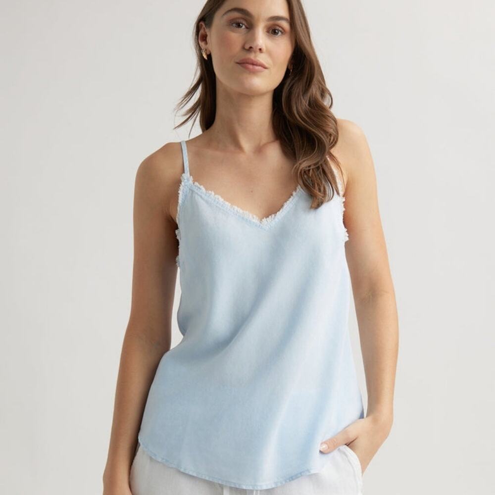 NWT Bella Dahl Frayed Cami Light Gray XL